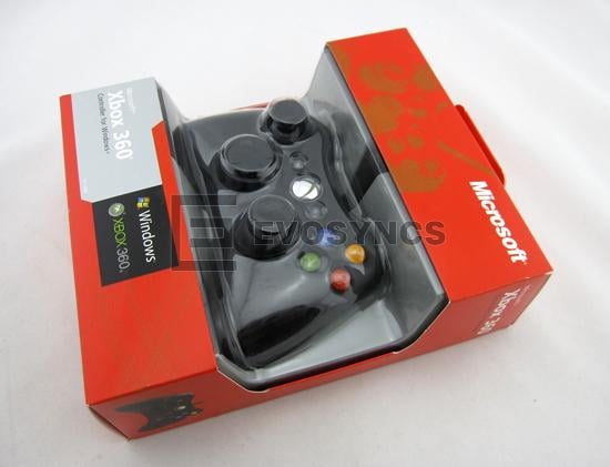 Wired Controller Gampad with Red Packing for XBOX 360 and Windows - Black