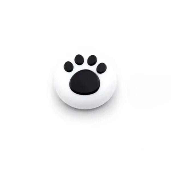 Thumbstick Grips Analog Caps Silicone Rubber for PS5 Controller - Cut Cat Paw White