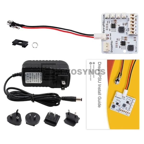 Rev2.1 12V Power Supply Board + Power Plug Adapter For SEGA Saturn PSU Game Console