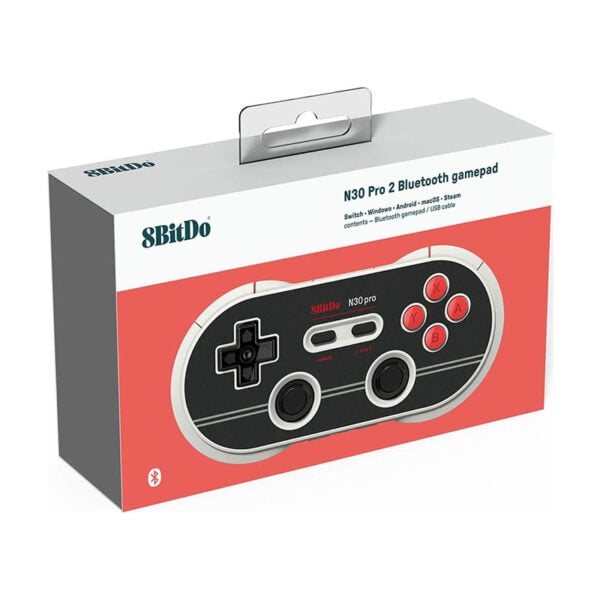 8Bitdo N30 Pro 2 Wireless Bluetooth Controller 6 Edition 2018 for Switch Steam MacOS Andriod - Black-Silver