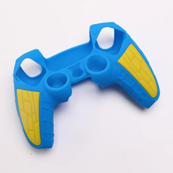 Silicone Protective Case with Particle Grip for PS5 Dualsense Controllers Yellow Blue