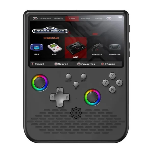H5 Handheld Video Game Console 4000mAh 5-inch IPS Screen 128GB 40000+ Retro Games Machine Black
