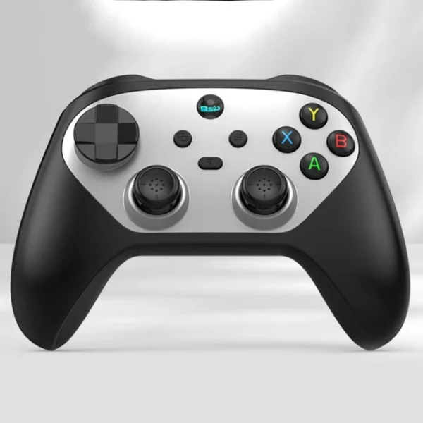 Wireless Bluetooth Game Controller with Hall Analog Turbo and Back Button Programmable Gamepad for Switch Android iOS PC Silver-Black