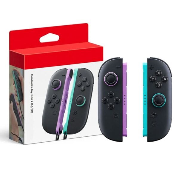 Wireless Bluetooth L/R Joycon Game Controller with Packing for NS Switch 2 - Purple and Green