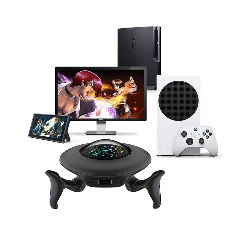 Circular Gaming Keyboard Mouse Converter Multi Platform Adapter TY-3879 with Button Mapping Colorful Light for Switch 2