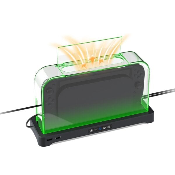 Dust Cover Acrylic Display Case Anti-Scratch Waterproof with Vent and LED Colors Light Base for Switch/Oled and Switch 2