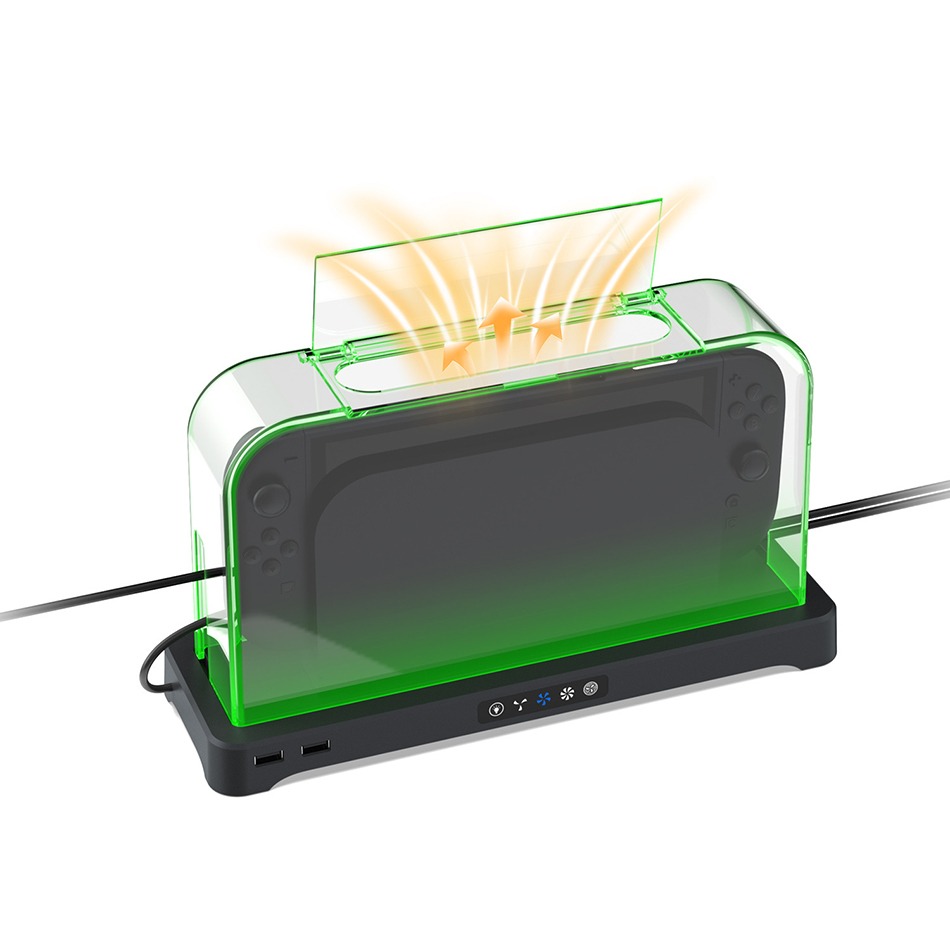 Dust Cover Acrylic Display Case Anti-Scratch Waterproof with Vent and LED Colors Light Base for Switch/Oled and Switch 2