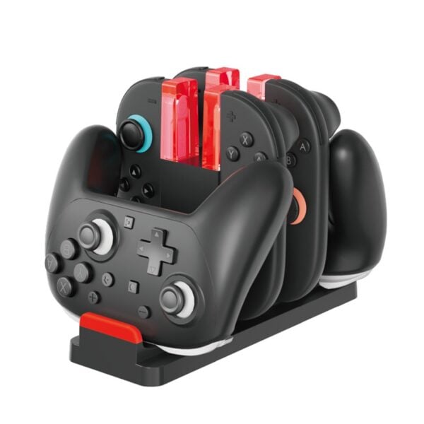 6in1 RGB Joycon and Pro Controller Charging Station Game Disc and Console Holder HBS-2862 for Switch 2