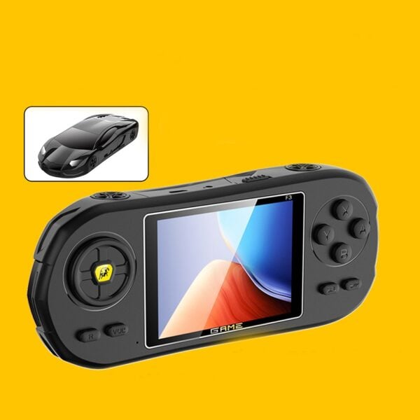 Retro FC 8Bit Racing Car Shaped Handheld Video Game 3inch Screen 620 Games Support TV HDMI Out - Black