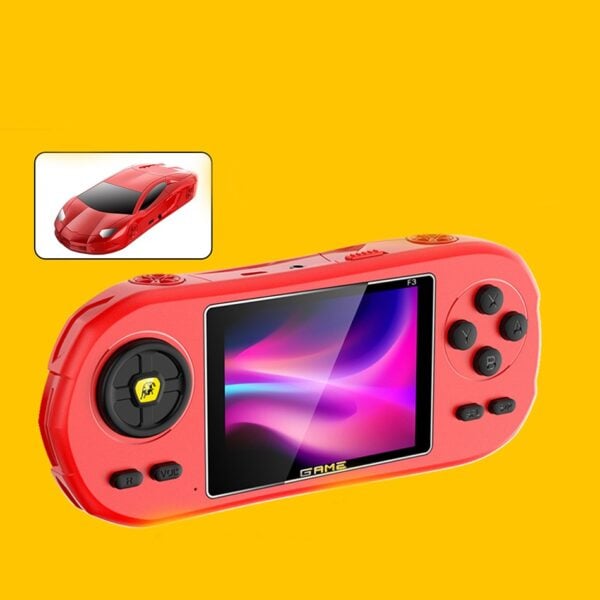 Retro FC 8Bit Racing Car Shaped Handheld Video Game 3inch Screen 620 Games Support TV HDMI Out - Red