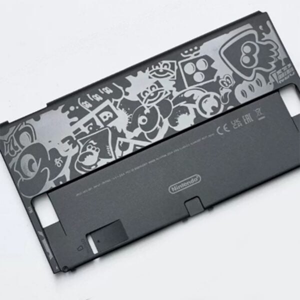 Original Replacement Rear Back Cover with Bottom Frame for NS switch OLED Console - Splatoon