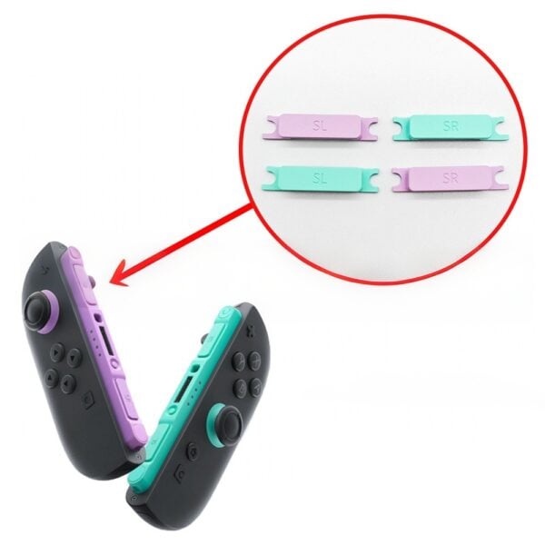 Replacement SL SR Metal Button 4Pcs Set for Switch 2 Joycon - Purple and Green
