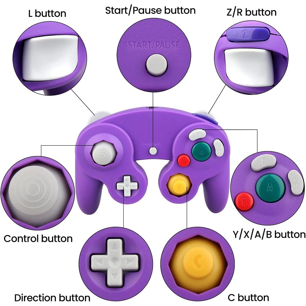NGC Controllers Classic Wired Controller for Wii Gamecube - Purple - Image 2