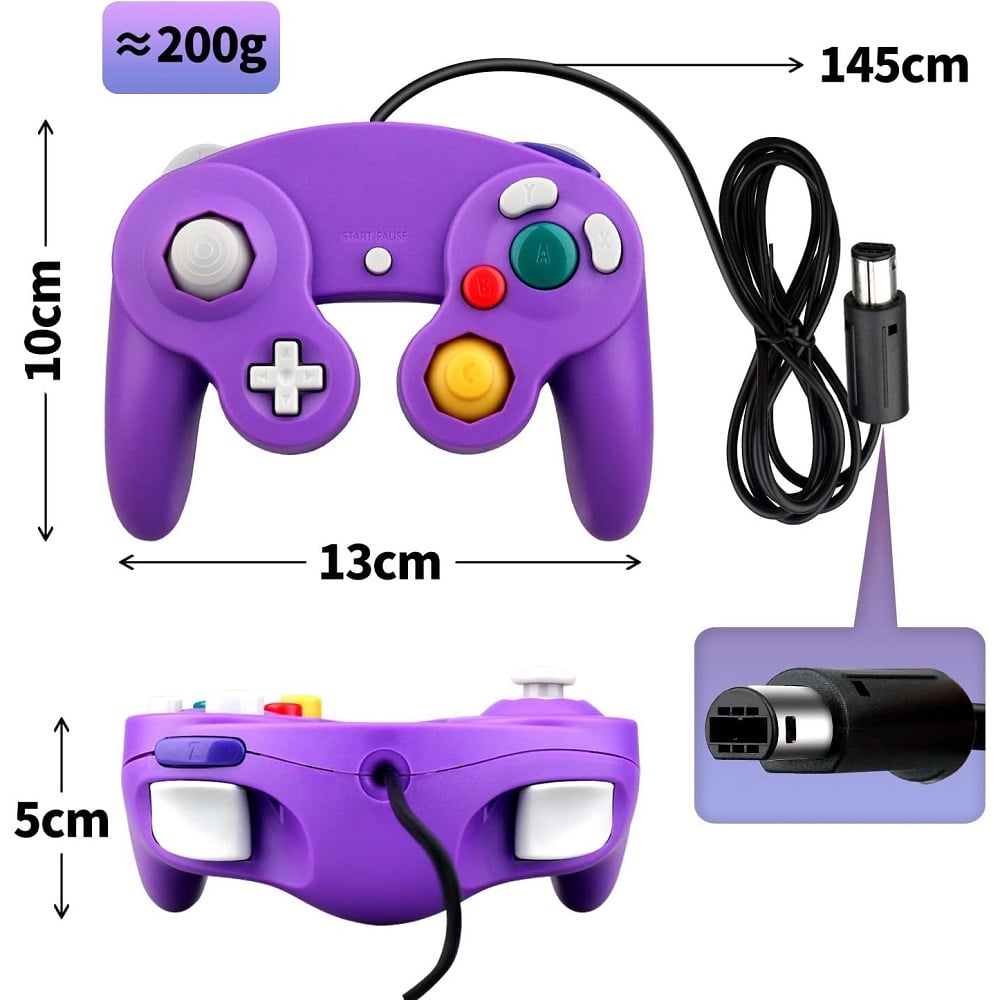 NGC Controllers Classic Wired Controller for Wii Gamecube - Purple - Image 3