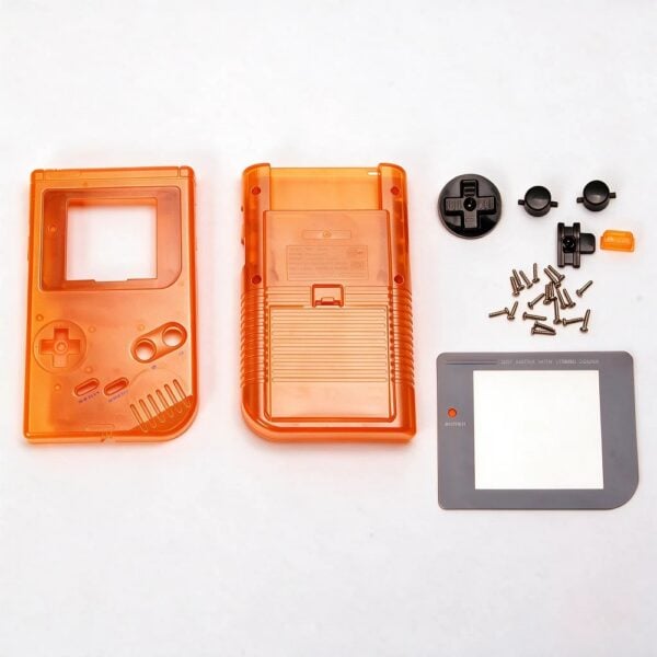 Complete Housing Shell Cover Case Replacement for GB DMG - Clear Orange