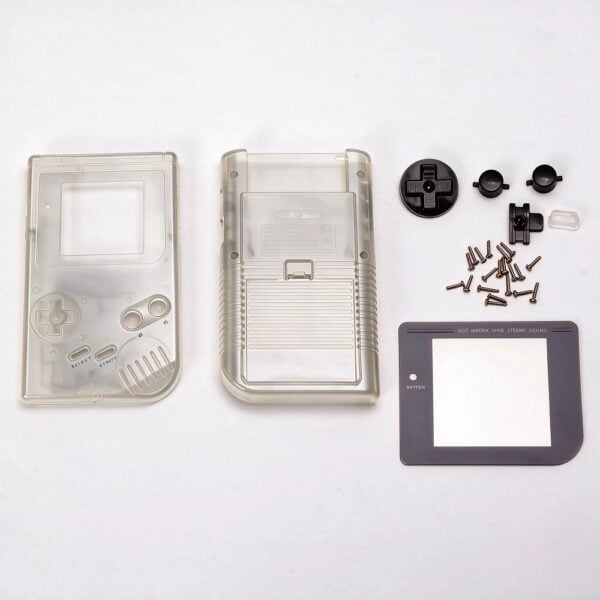 Complete Housing Shell Cover Case Replacement for GB DMG - Clear White