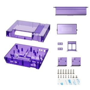 Replacement Full Housing Shell Case with Screws for NES Console - Clear Purple