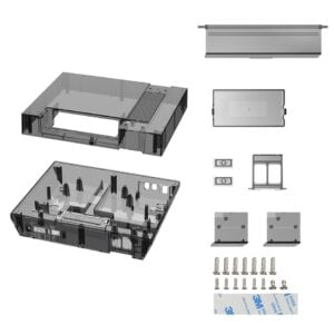 Replacement Full Housing Shell Case with Screws for NES Console - Clear Black